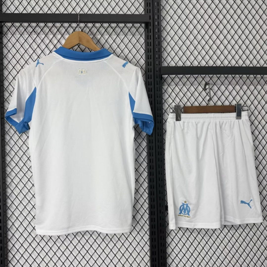 Maillot domicile adulte Marseille 25/26 Le 12 -ème Maillot, maillot de football bleu et blanc avec logo de l'équipe.