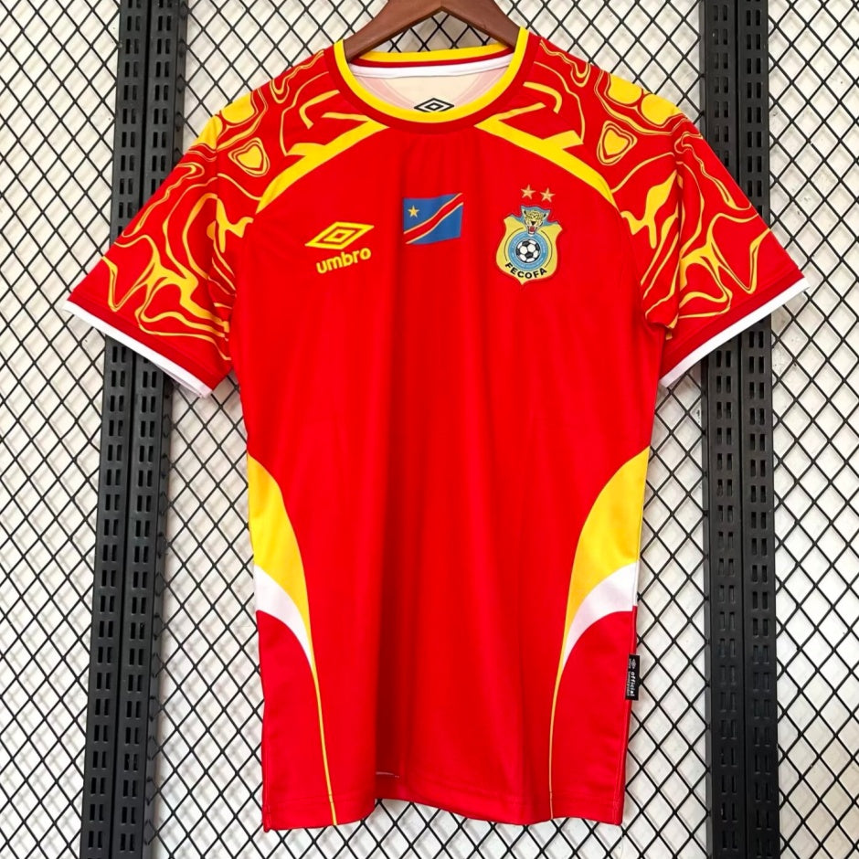 Maillot de football Congo Third 25/26 Le 12 -ème Maillot, maillot orange avec logo et détails du club, vue frontale.