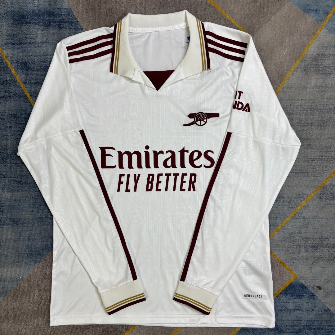 Maillot de football Arsenal troisième version 25/26 à manches longues, par Le 12 -ème Maillot, vue front.