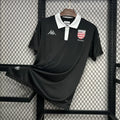 Maillot de football noir AS Monaco 2024 2025, marque Le 12 -ème Maillot, vue de face avec logo et détails du maillot.
