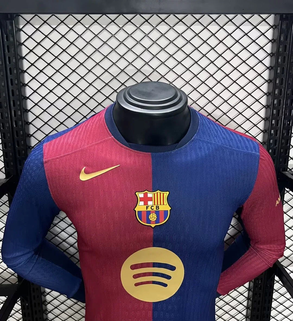 Maillot à manches longues Barcelone 2024-2025 Le 12-ème Maillot, jersey de football bleu avec logo du club.
