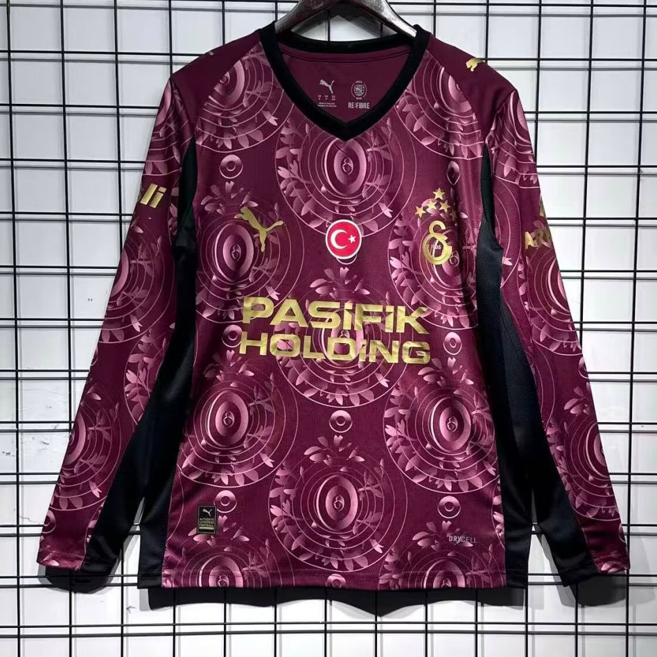 Maillot de football Galatasaray third à manches longues, modèle 25/26, de la marque Le 12 -ème Maillot, vue frontale.