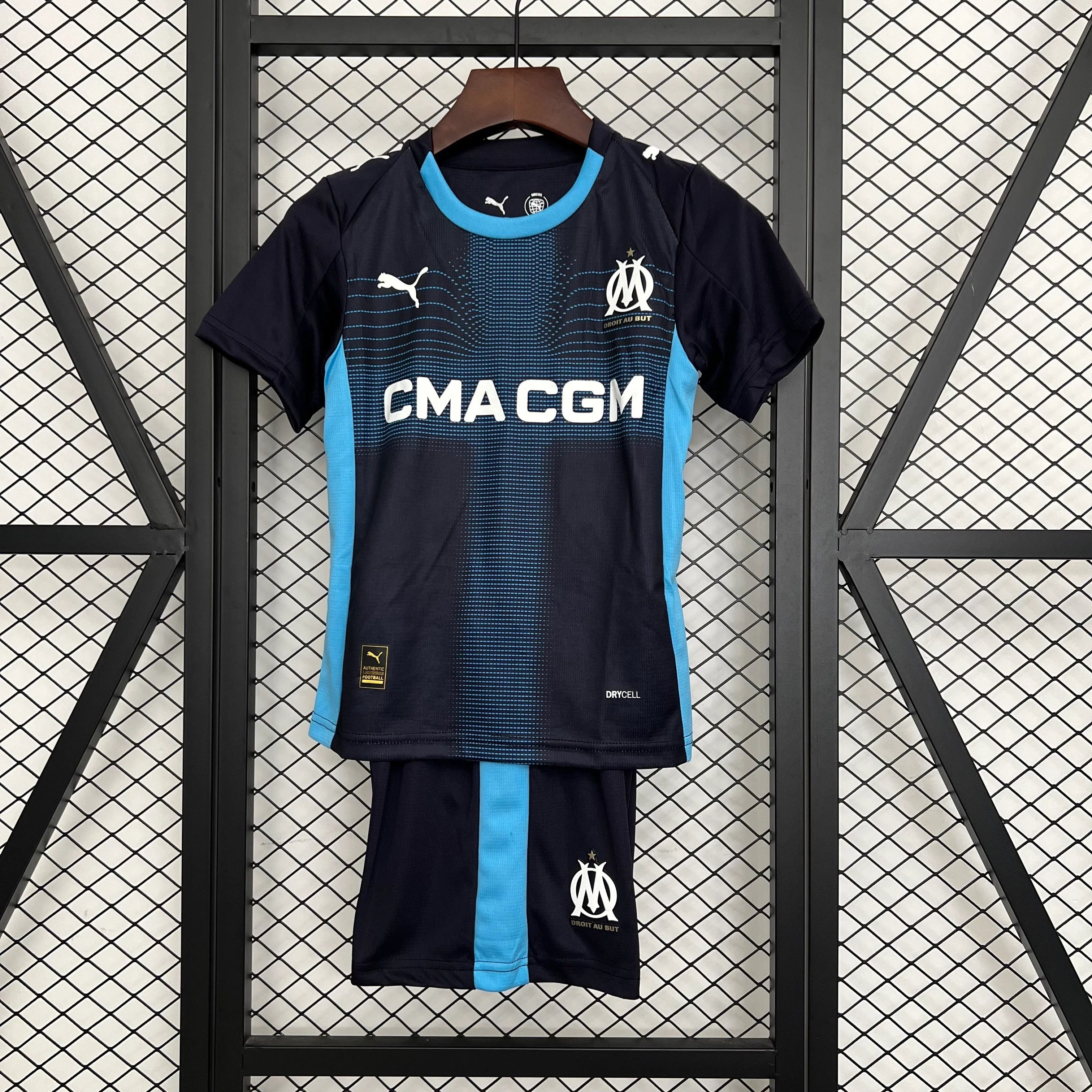 Kit enfant Marseille extérieur 2025-26 Le 12 -ème Maillot avec maillot, short et chaussettes pour sport en plein air