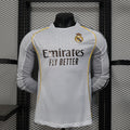 Maillot domicile Real Madrid manches longues, maillot officiel Le 12 -ème Maillot, maillot de football blanc avec logo du club.