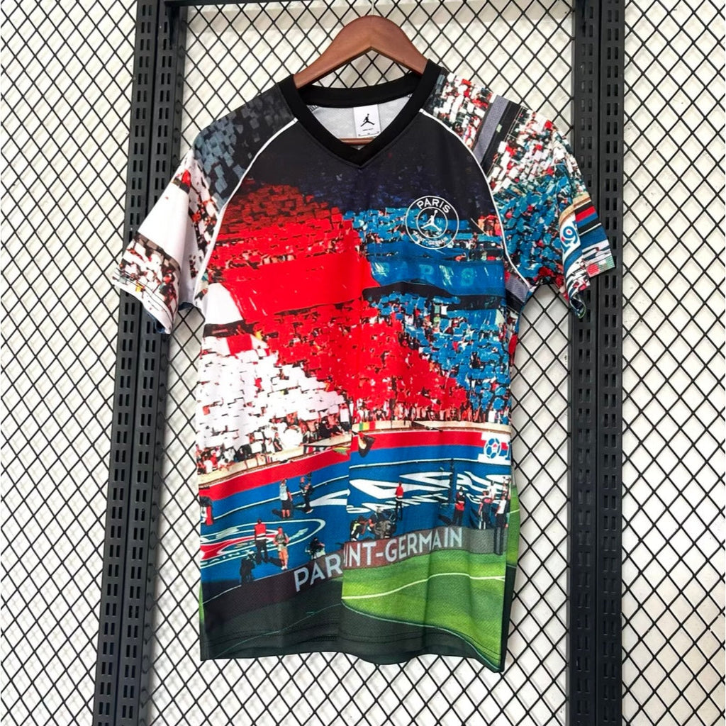 Maillot de football PSG Le 12-ème pour enfants 25/26 avec logo et design officiel, vue de face.