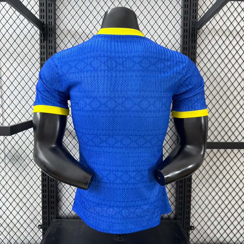 Maillot de football Brésil Spécial joueur 25/26, bleu, de la marque Le 12 -ème Maillot, affiché en détail.
