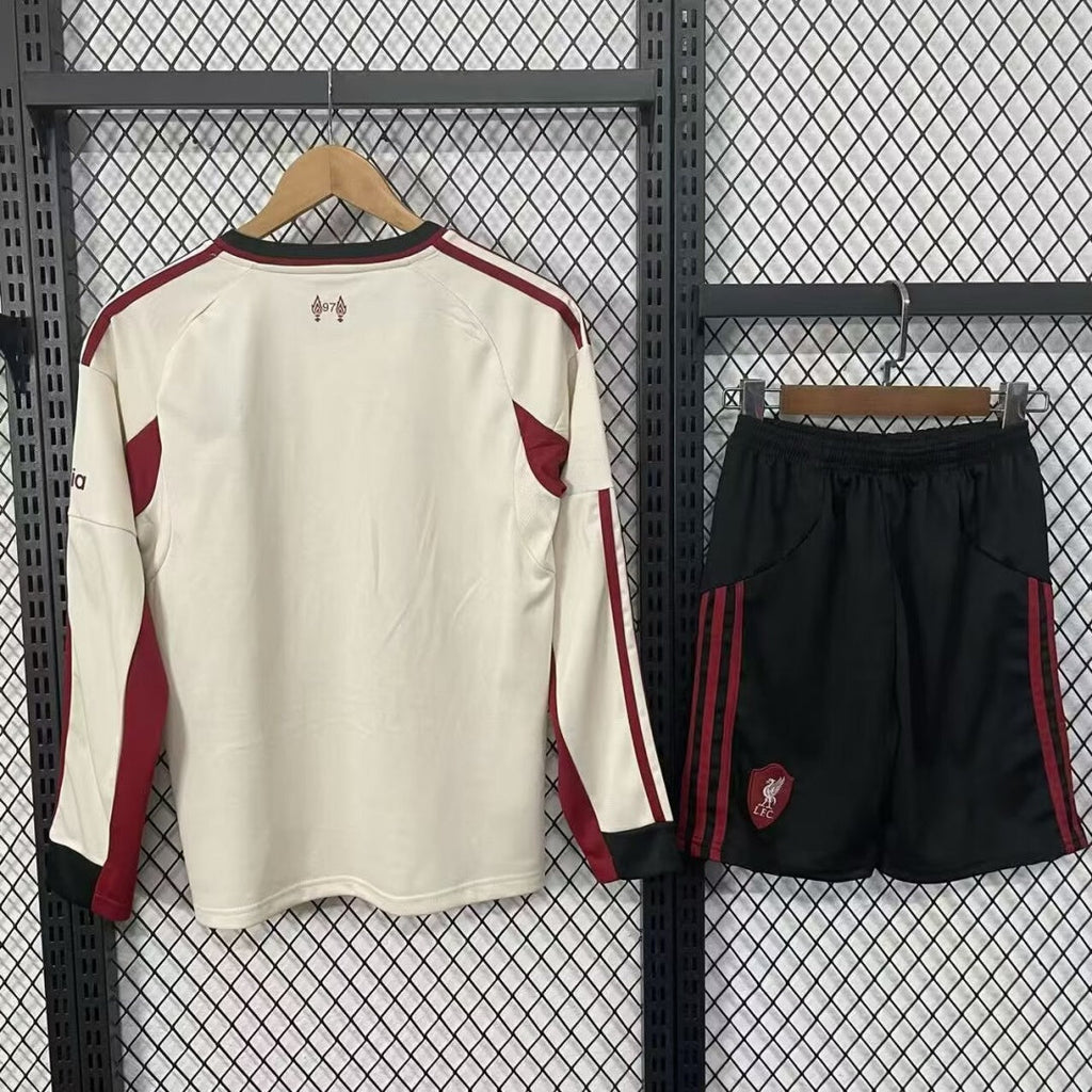 Ensemble de football Liverpool extérieur pour adulte, manches longues, marque Le 12 -ème Maillot, maillot de sport bleu.