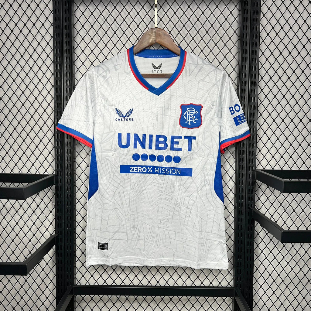 Maillot de football Rangers 2024-2025 de la marque Le 12-ème, vue de face avec logo et détails du design.