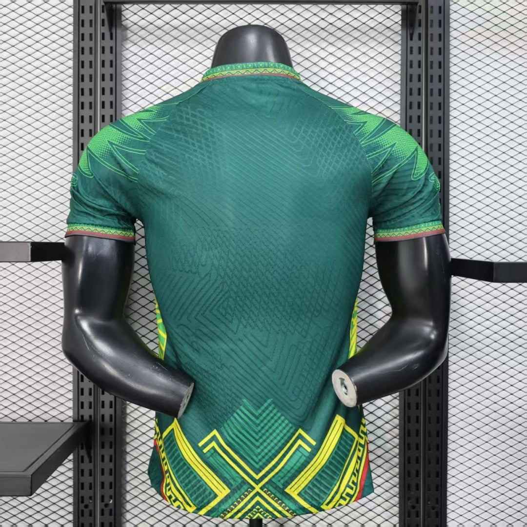 Maillot de football vert Mali 25/26 pour joueur, marque Le 12 -ème Maillot, vue de face avec logo et détails du design