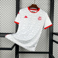 Maillot extérieur de la Tunisie pour la Coupe du Monde 2026, marque Le 12 -ème Maillot, vue du devant avec logo et détails.