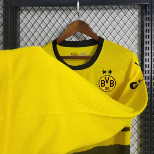 Maillot Dortmund 2023 2024 à manches longues, marque Le 12 -ème Maillot, vue de face avec logo et détails du maillot.