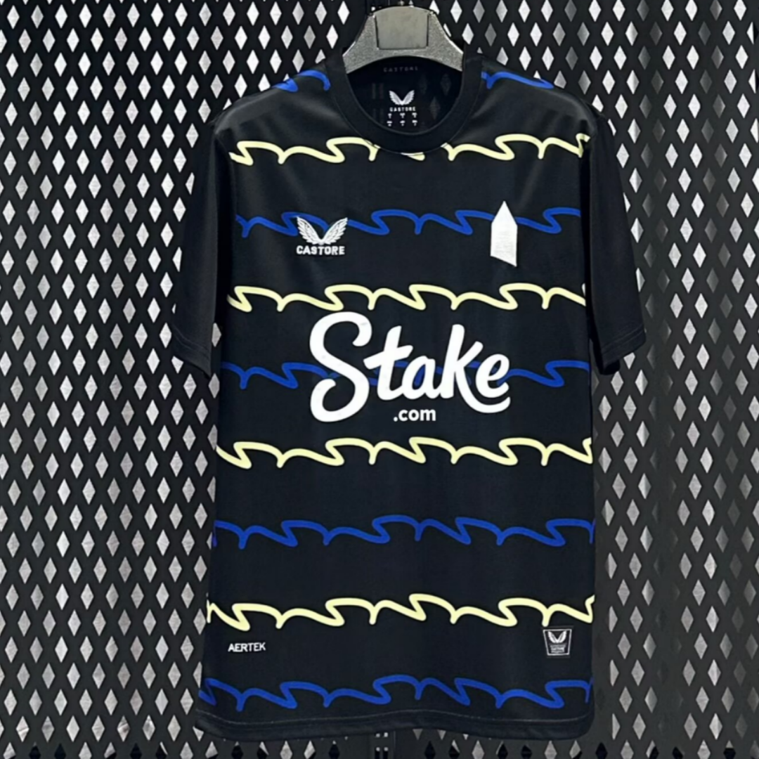 Maillot de football Everton troisième version, taille 25/26, marque Le 12 -ème Maillot, vue de face sur fond blanc