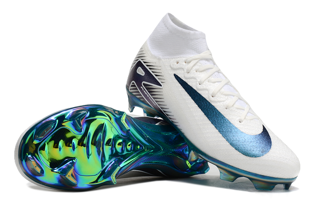 Crampons Nike Mercurial Vapor 16 Elite XXV FG, semelles en caoutchouc avec crampons en métal pour football.