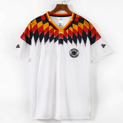 Maillot domicile rétro de l'Allemagne 1994, modèle Le 12 -ème Maillot, vue de face avec logo et détails du design.