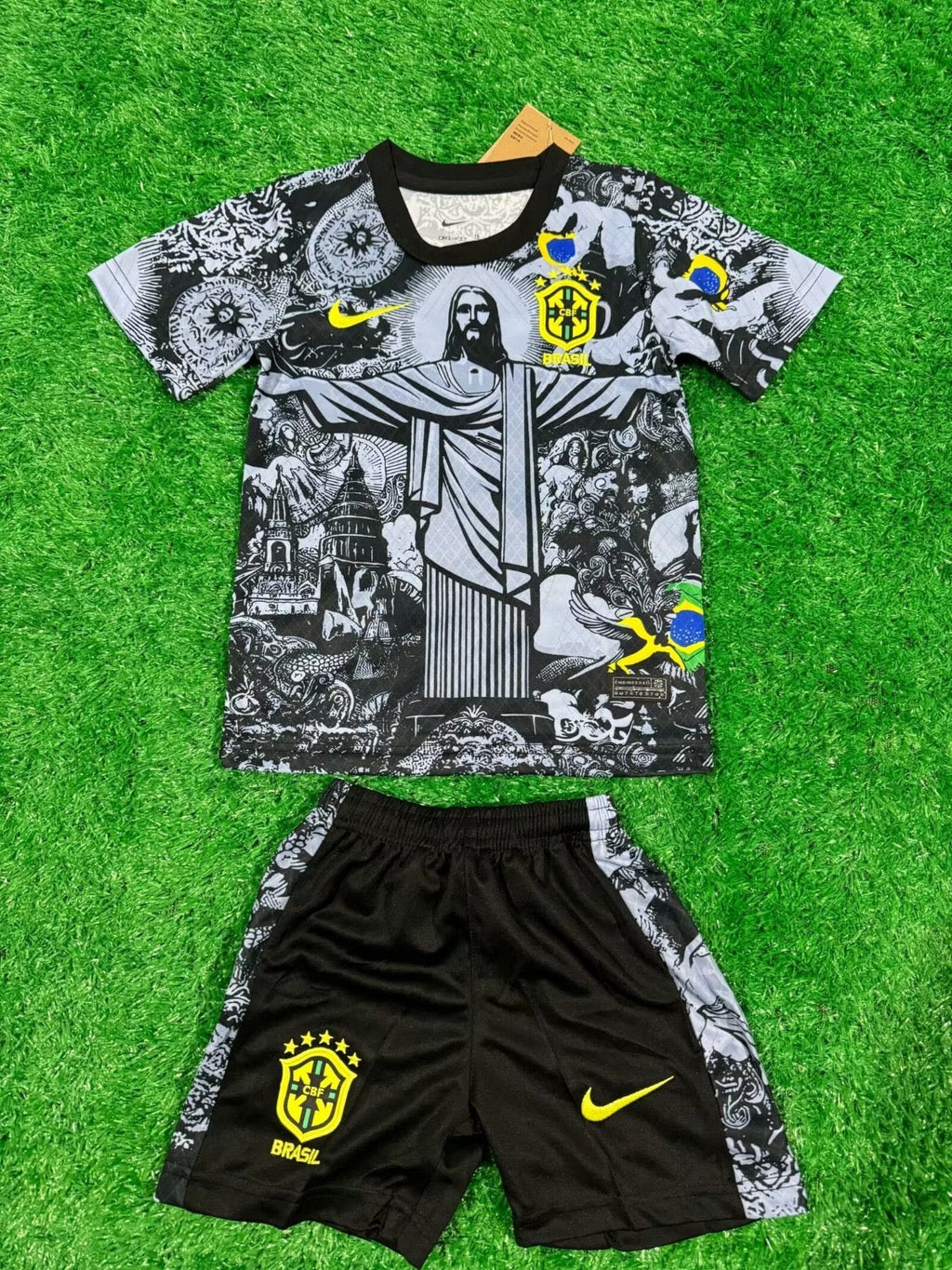 Ensemble pour enfant 24/25 ans, Le 12 -ème Maillot, en noir, style Brésil spécial, vêtement sportif pour jeune garçon ou fille