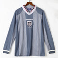 Maillot rétro de l'Angleterre 1996, maillot extérieur à manches longues, marque Le 12 -ème Maillot, vue de face.