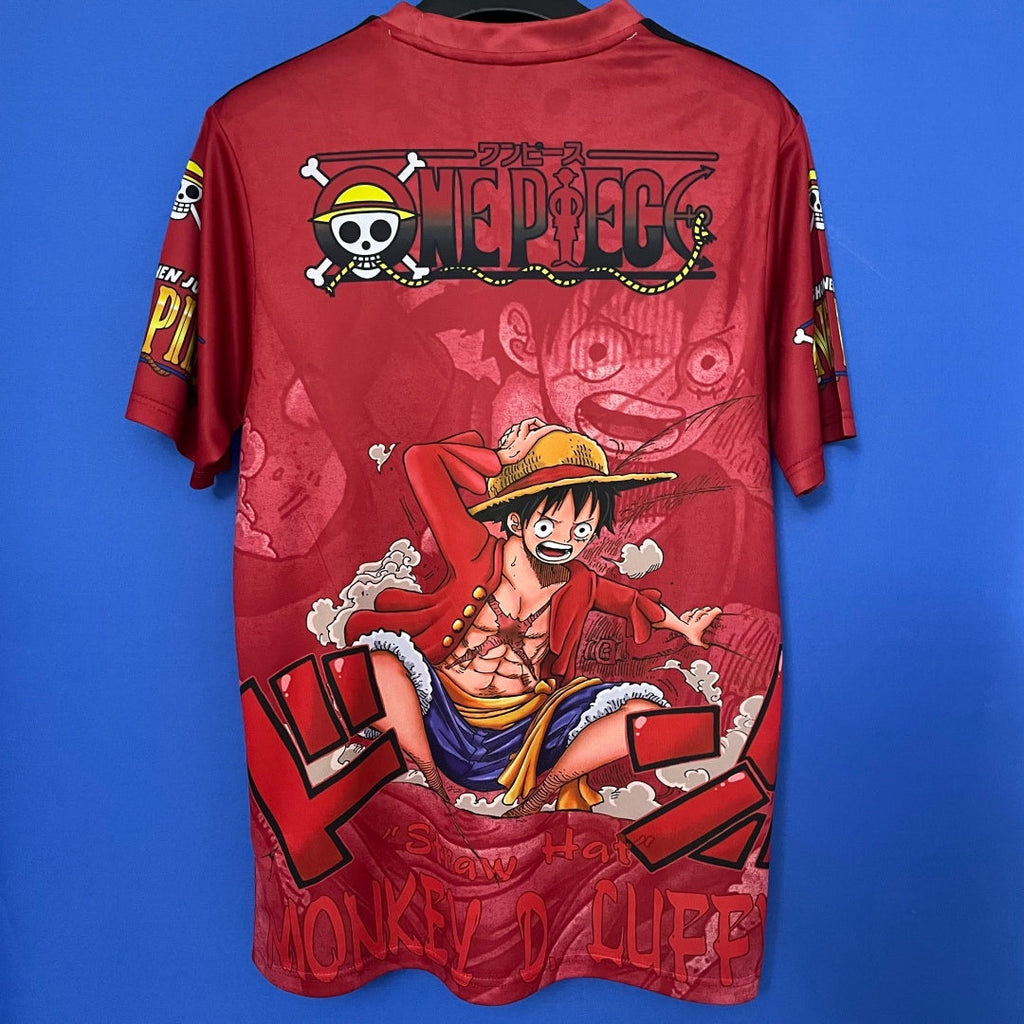 Maillot japonais anime rouge pour enfants 25/26 ans, modèle spécial de la marque Le 12 -ème Maillot, vue de face.