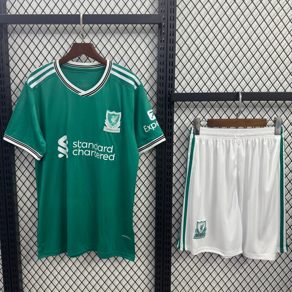 Ensemble de football Liverpool Third pour adulte, taille 25/26, par Le 12 -ème Maillot, maillot de sport avec logo officiel.