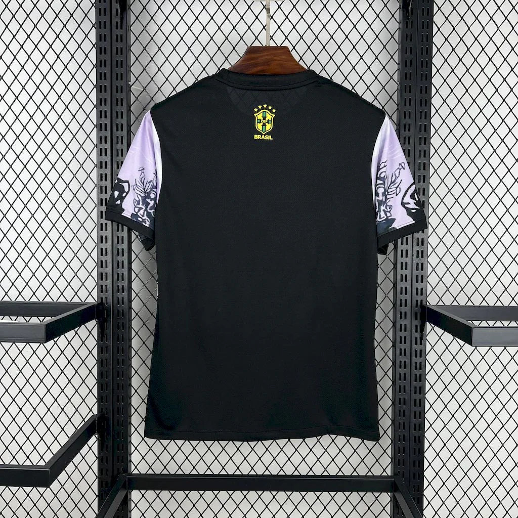 Maillot de football Brésil 2025-26 Le 12, maillot concept avec logo et design coloré, vue de face.