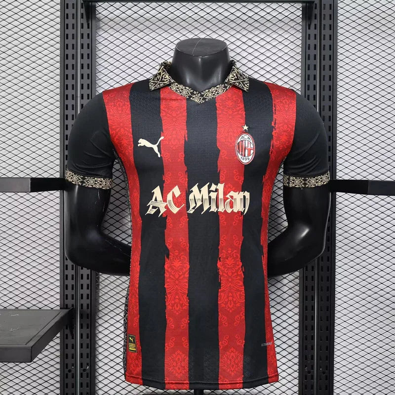 Maillot concept AC Milan 2025-26 de la marque Le 12-ème Maillot, vue de face avec logo et design innovant.