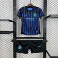 Maillot enfant Inter Milan 2025-26 de la marque Le 12-ème Maillot, vue du kit complet avec logo et sponsor.