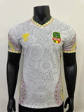 Maillot Mali 2025-26 par Le 12 -ème Maillot, vue de face, maillot de football avec motifs traditionnels verts et jaunes.