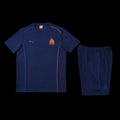 Ensemble OM Le 12 -ème Maillot avec logo et design bleu et blanc, vue de face.