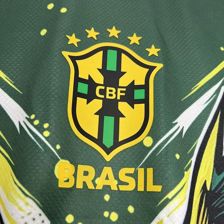 Maillot de football Brésil 2024-2025, marque Le 12-ème Maillot, vue front avec logo et design officiel du maillot.
