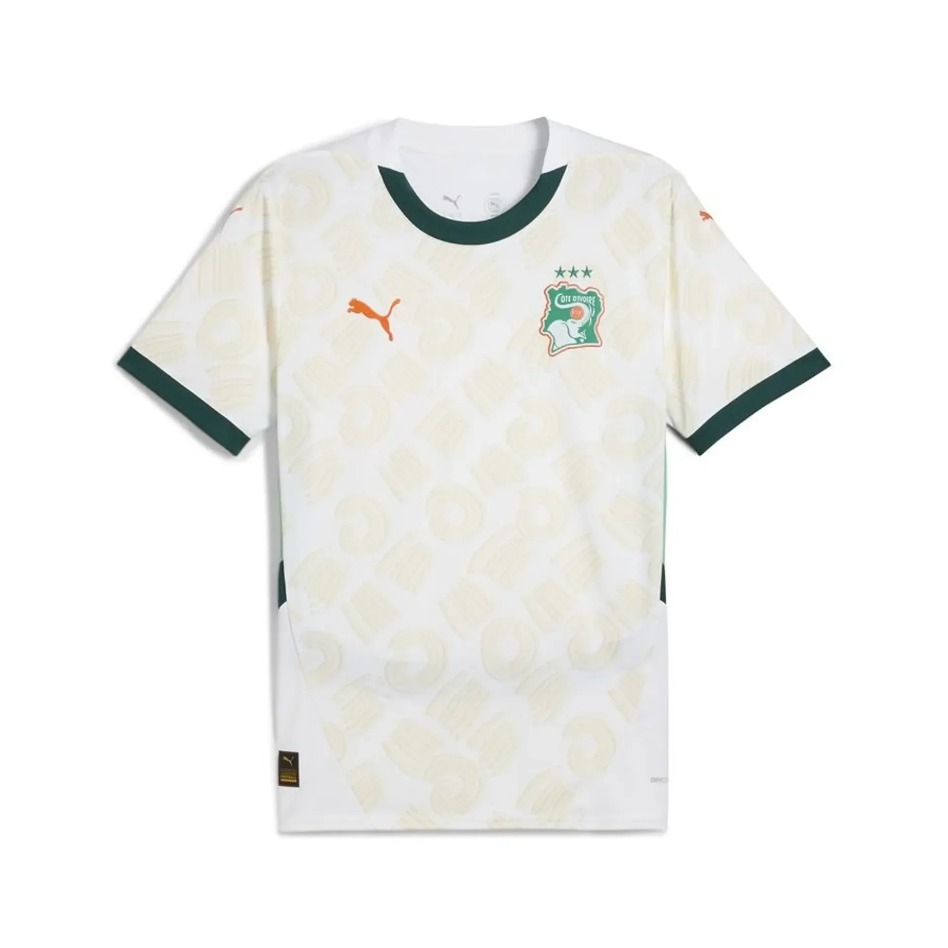 Maillot extérieur de la Côte d'Ivoire CAN 2025-26, marque Le 12 -ème, vue de face avec logo et détails colorés.