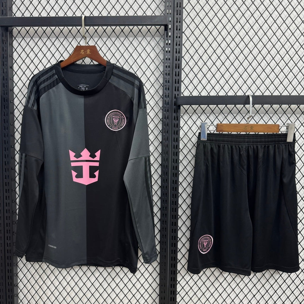 Ensemble de football extérieur pour adulte Inter Miami Le 12 -ème Maillot, manches longues, veste de sport en bleu et rose.