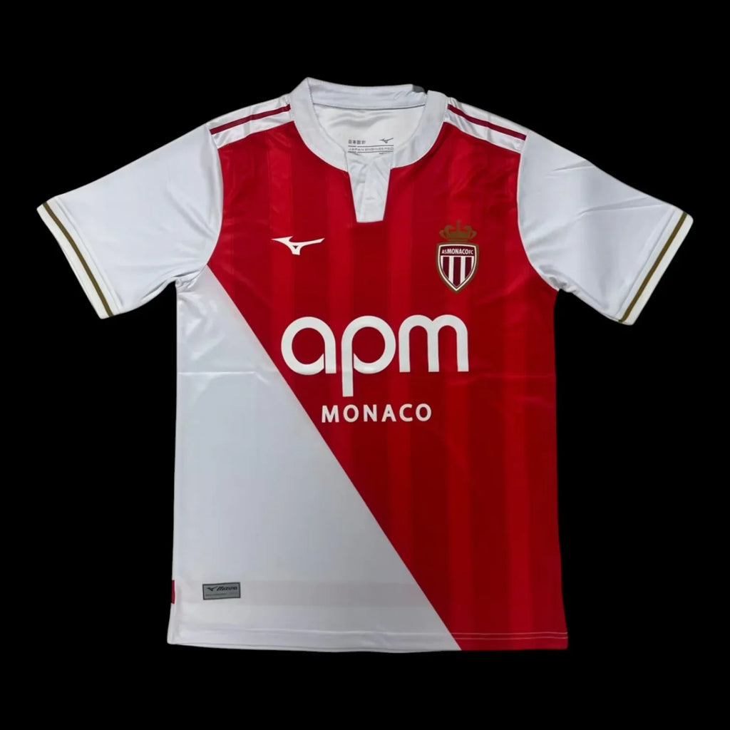 Maillot domicile AS Monaco 25/26 de Le 12 -ème Maillot, maillot de football bleu avec logo du club et détails en rouge et blanc.