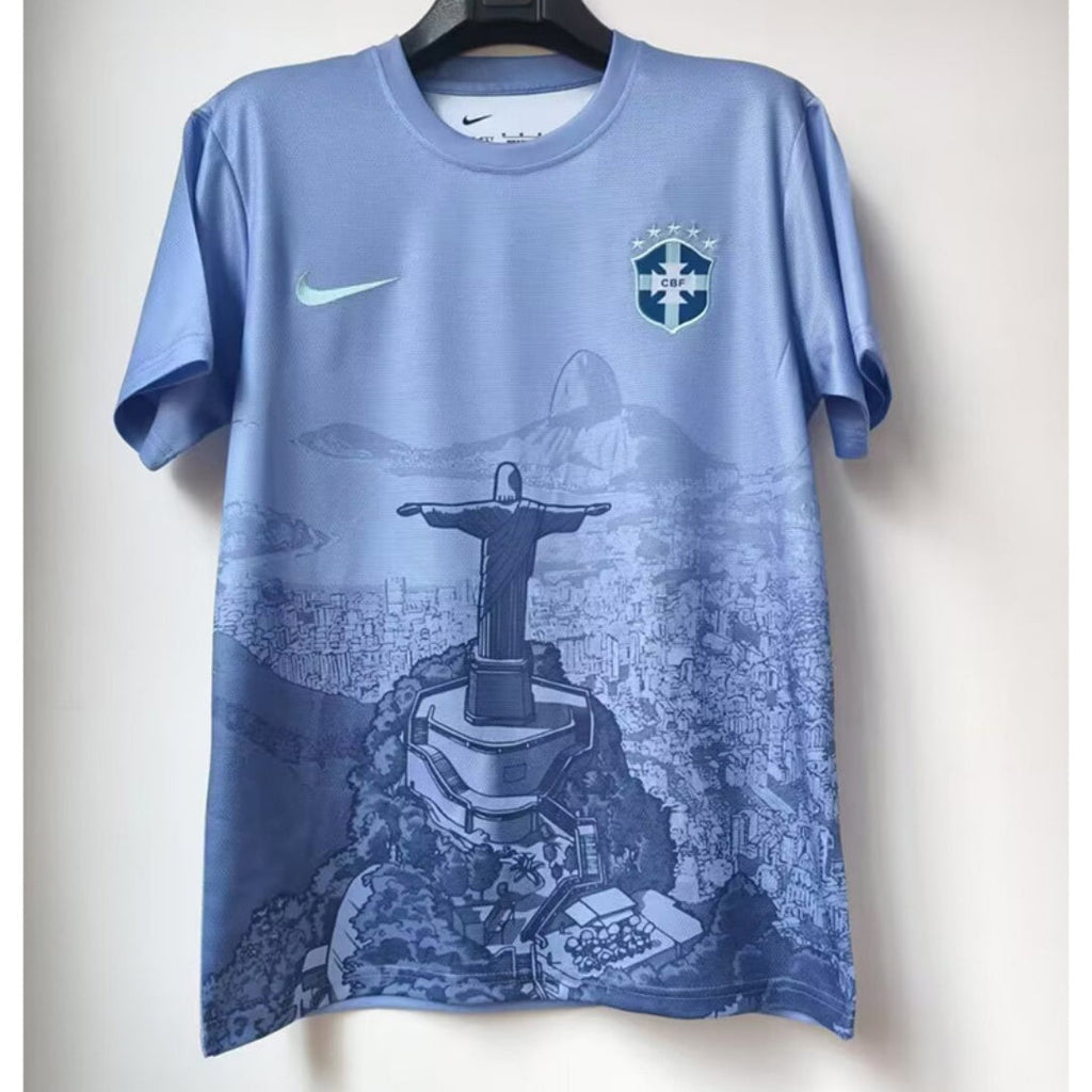 Maillot de football gris Brésil 2021 pour enfants, modèle 25/26, par Le 12 -ème Maillot, affichant le design officiel.