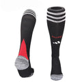 Chaussettes domicile Manchester United Le 12 -ème Maillot, bleu avec logo rouge et détails blancs, pour supporters.