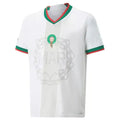 Maillot extérieur du Maroc 2022 pour la Coupe du Monde, blanc, fabriqué par Le 12 -ème Maillot, vue de face.