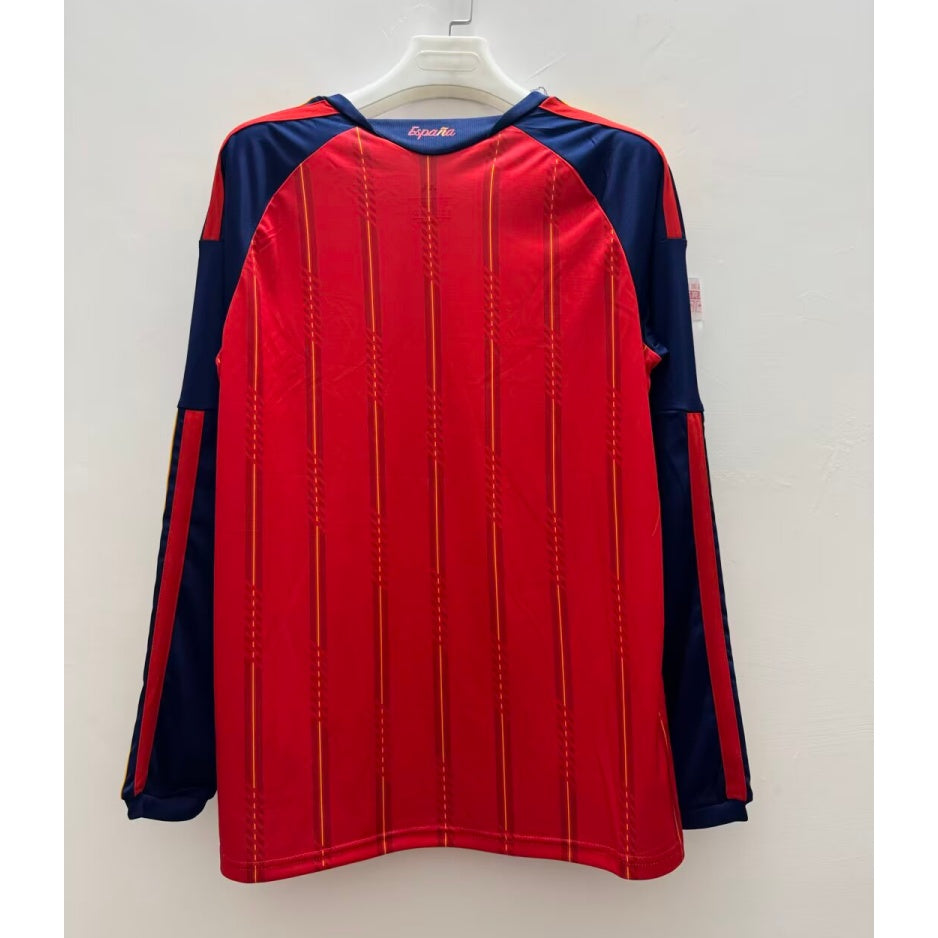 Maillot domicile long manches Espagne 25/26 Le 12 -ème Maillot, maillot de football bleu avec logo national