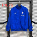 Veste coupe-vent réversible Chelsea bleue Le 12 -ème Maillot, tissu léger avec fermeture éclair et capuche.