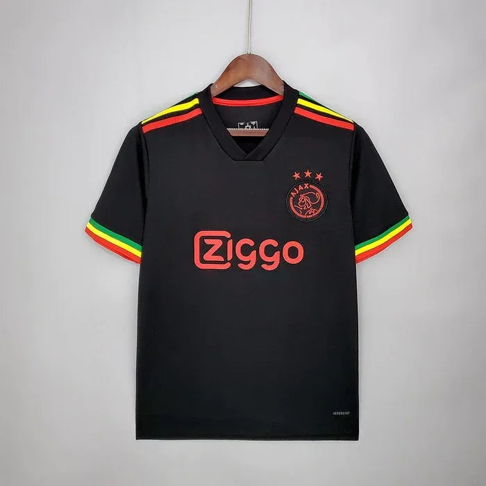 Maillot de football Ajax 2021-2022 Le 12 avec design Bob Marley, maillot officiel de la saison.