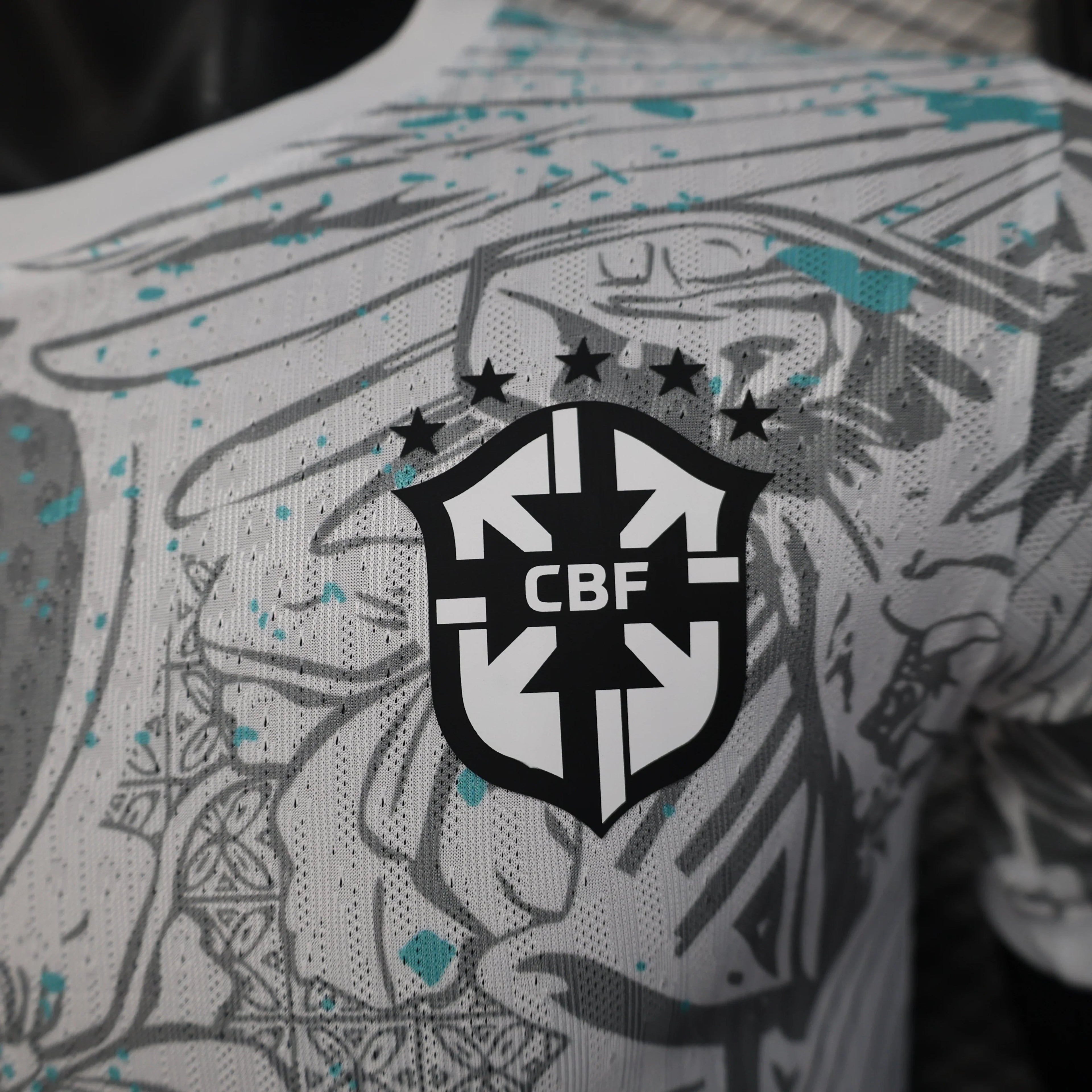 Maillot Brésil 2025-2026, édition spéciale, fabriqué par Le 12, vue de face avec détails du design.