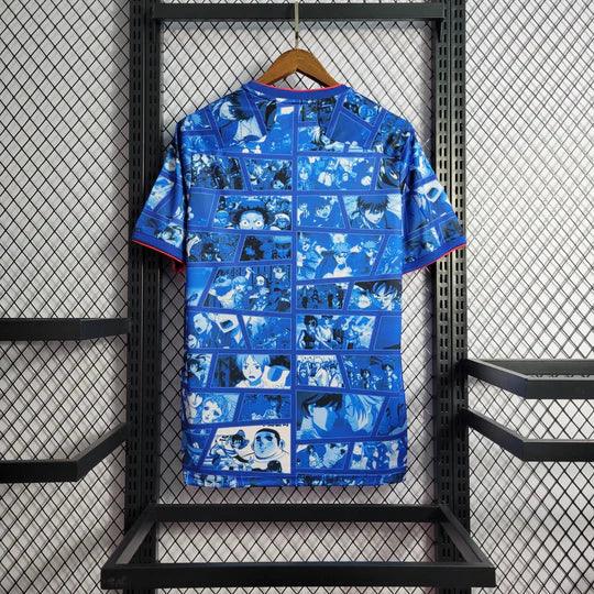 Maillot Japon 2023-2024 édition spéciale fan manga de Le 12, maillot de football avec design unique et logo officiel.