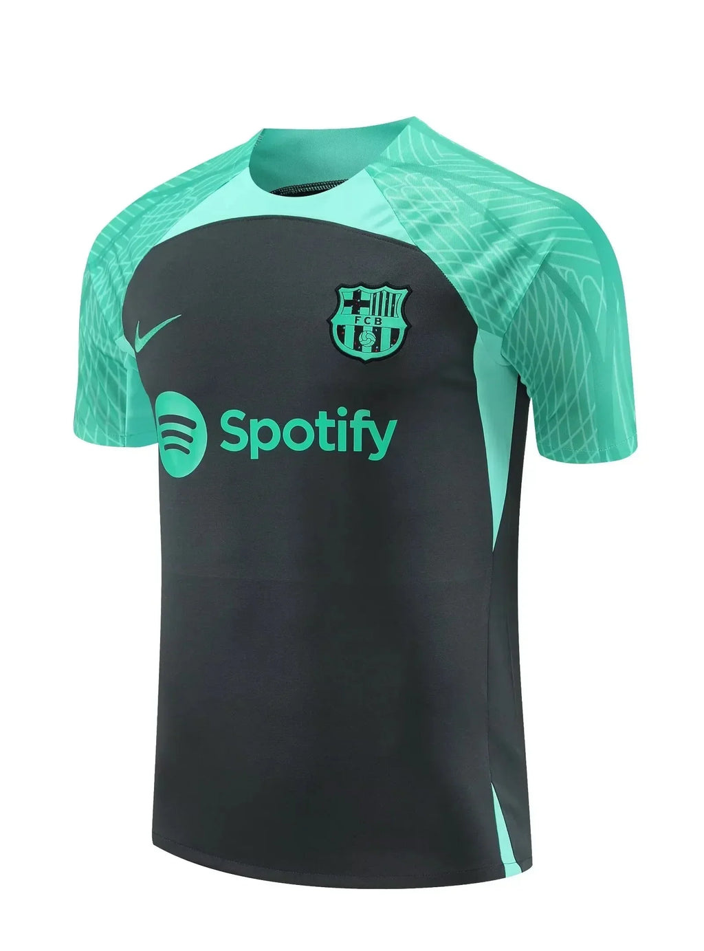 Maillot d'entraînement FC Barcelone 2023 2024 Le 12 -ème Maillot, logo du club et détails du design sur le maillot.