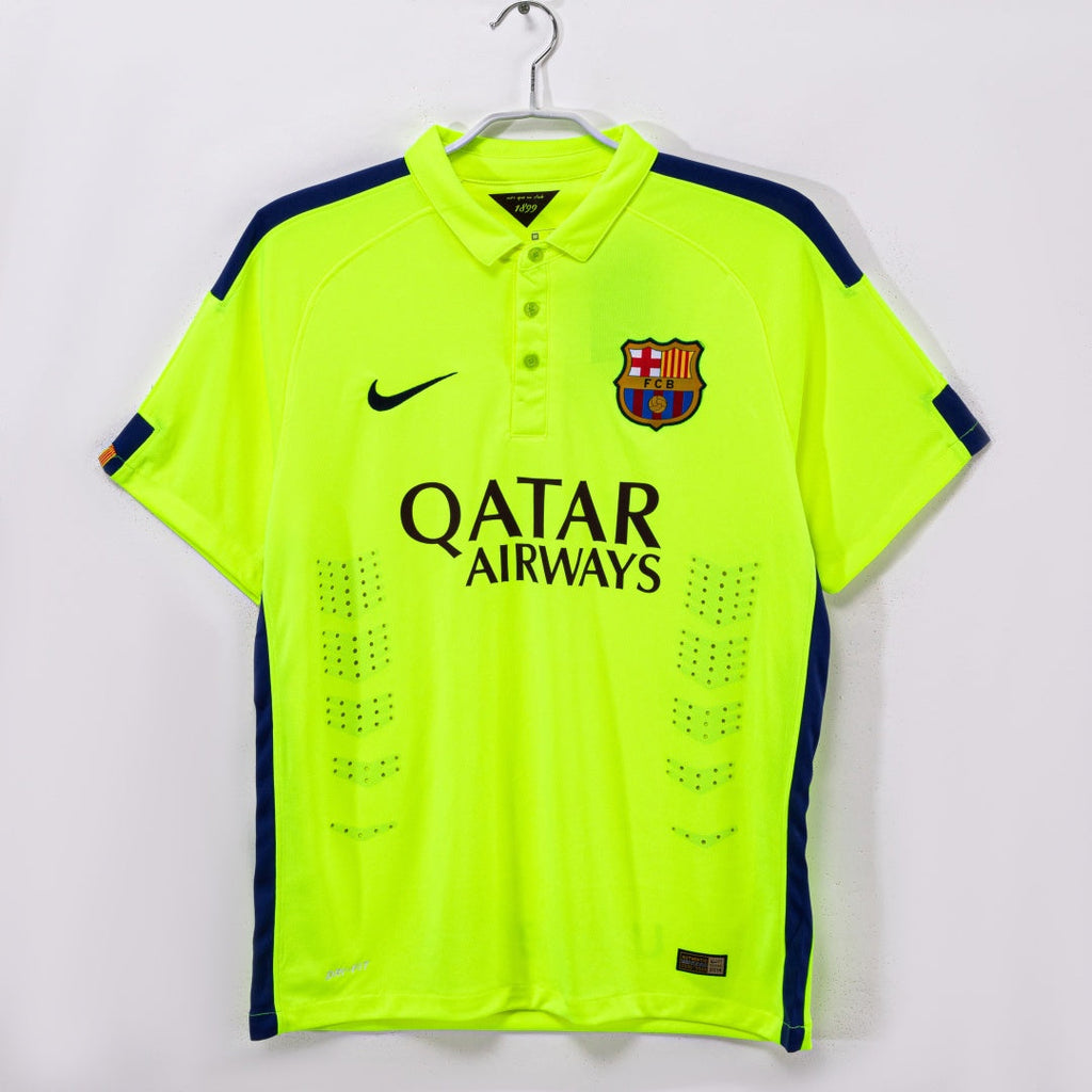 Maillot rétro du FC Barcelone 2014-2015, maillot third de style vintage signé Le 12 -ème Maillot, vue frontale.