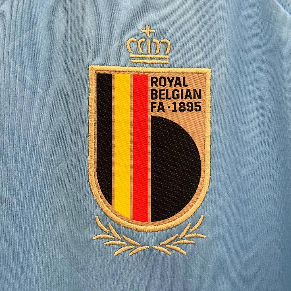 Maillot extérieur de football Belgique 2024-2025 EURO2024, marque Le 12-ème Maillot, vue de face avec logo et détails du maillot