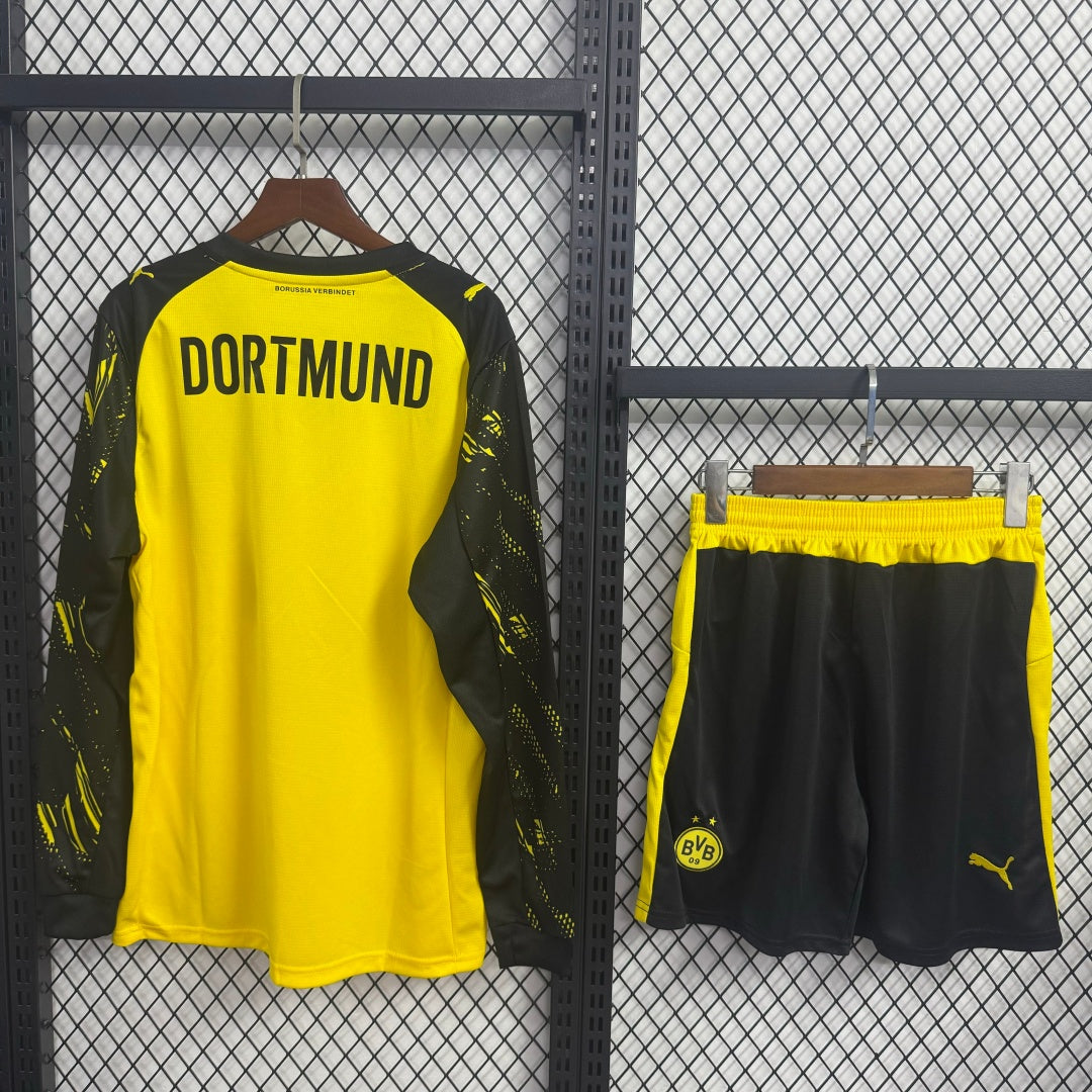 Ensemble Dortmund domicile Le 12 -ème Maillot, maillot de football manches longues pour adulte, coloris rouge et noir.