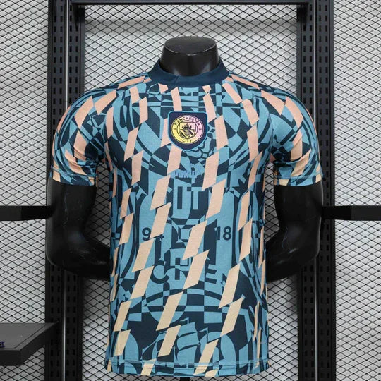 Maillot Manchester City bleu style rétro édition spéciale Le 12-ème Maillot, maillot de football saison 24-25.