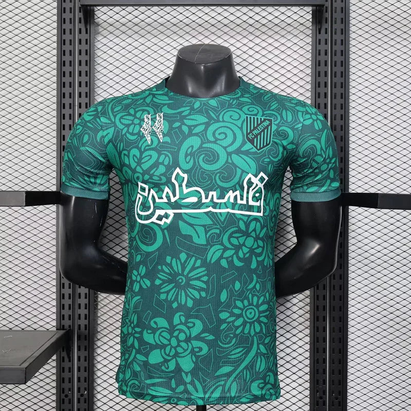 Maillot Palestine concept 2025-26 de la marque Le 12 -ème Maillot, vue de face avec design moderne et couleurs représentatives.
