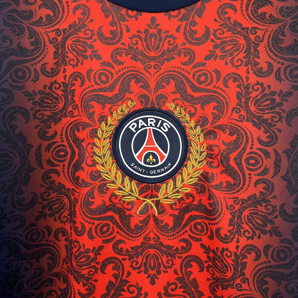 Maillot PSG concept 2025-26 par Le 12 -ème Maillot, devant avec logo et design moderne, tissu sportif bleu et rouge.