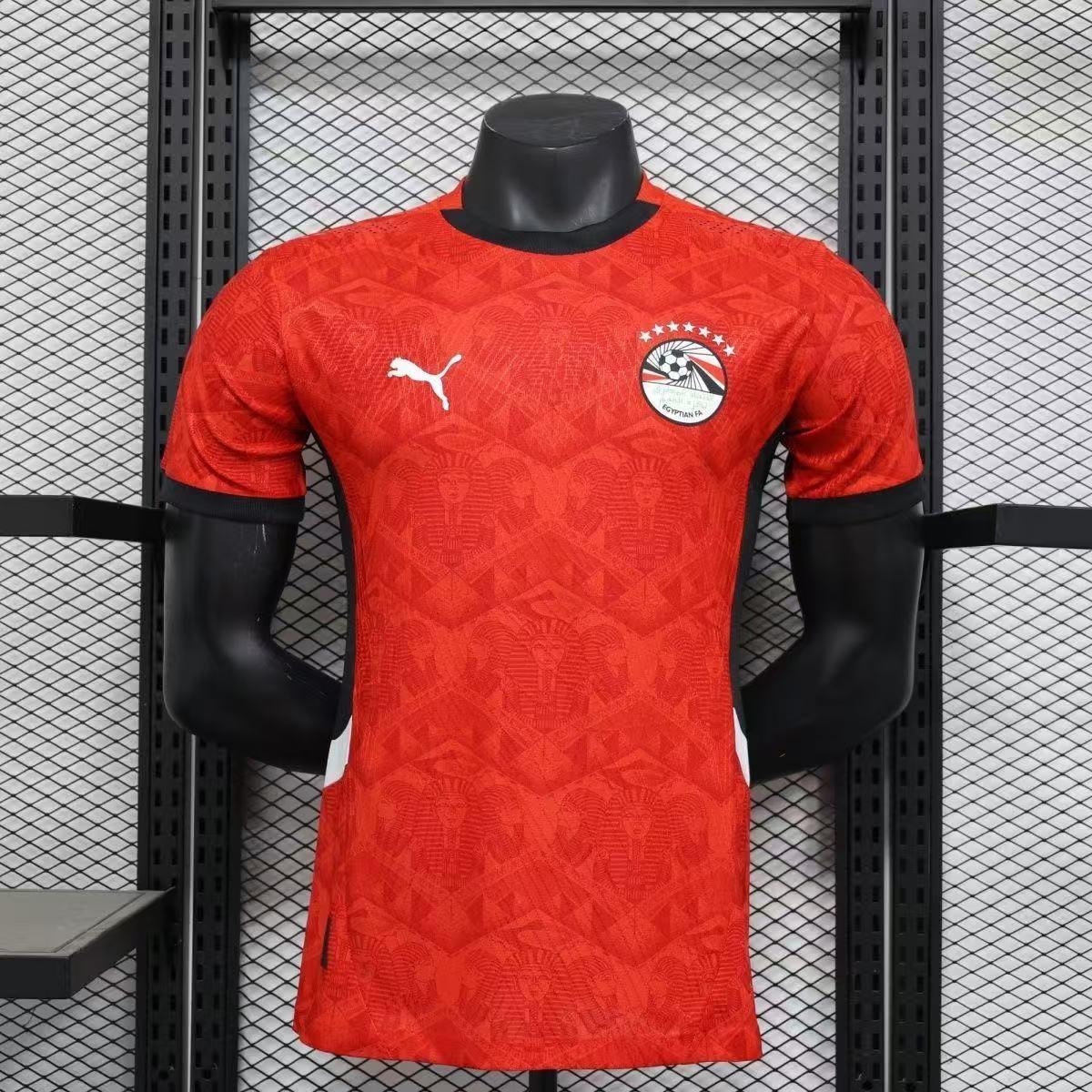 Maillot de football Égypte CAN 2025-26 de la marque Le 12, vue de face avec logo et détails du maillot.