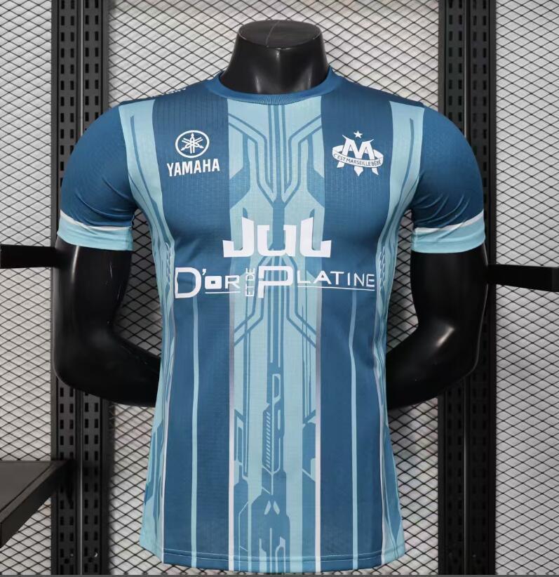 Maillot Marseille JUL de Le 12 -ème Maillot, devant du maillot bleu avec logo et détails blancs.