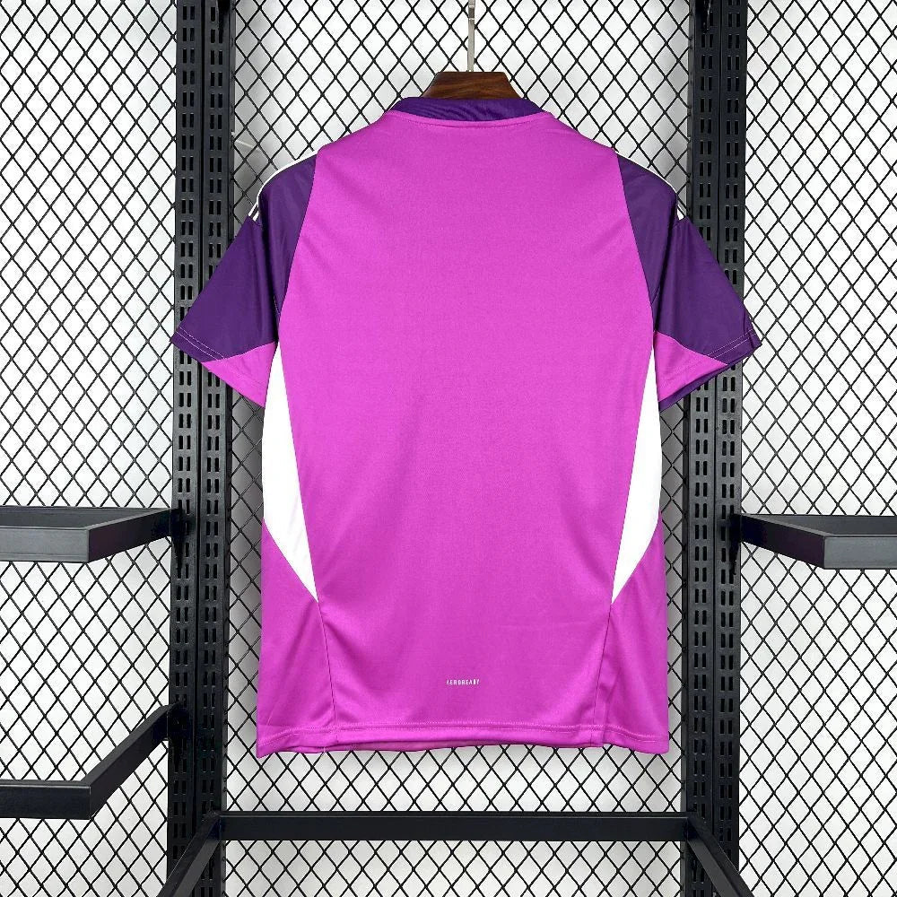 Maillot de gardien de l'Atlético Madrid 2025-26, marque Le 12-ème Maillot, en tissu rouge et blanc avec logo du club