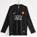 Maillot extérieur rétro Manchester United manches longues 2007-2008, marque Le 12-ème Maillot, vue de face.
